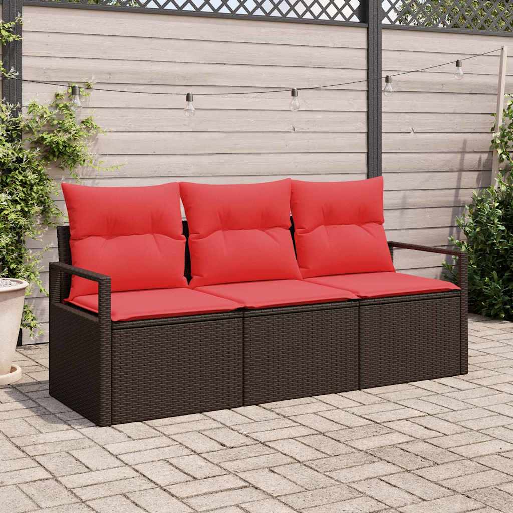 Bankstel 3 pcs Bruin poly rattan is nu te koop bij PeponiXL, paradijselijk wonen!