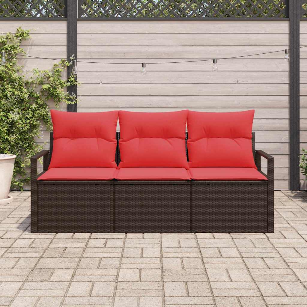 Bankstel 3 pcs Bruin poly rattan is nu te koop bij PeponiXL, paradijselijk wonen!