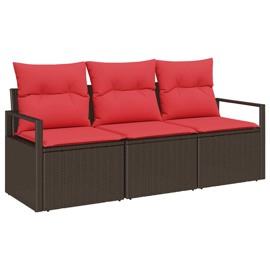 Bankstel 3 pcs Bruin poly rattan is nu te koop bij PeponiXL, paradijselijk wonen!