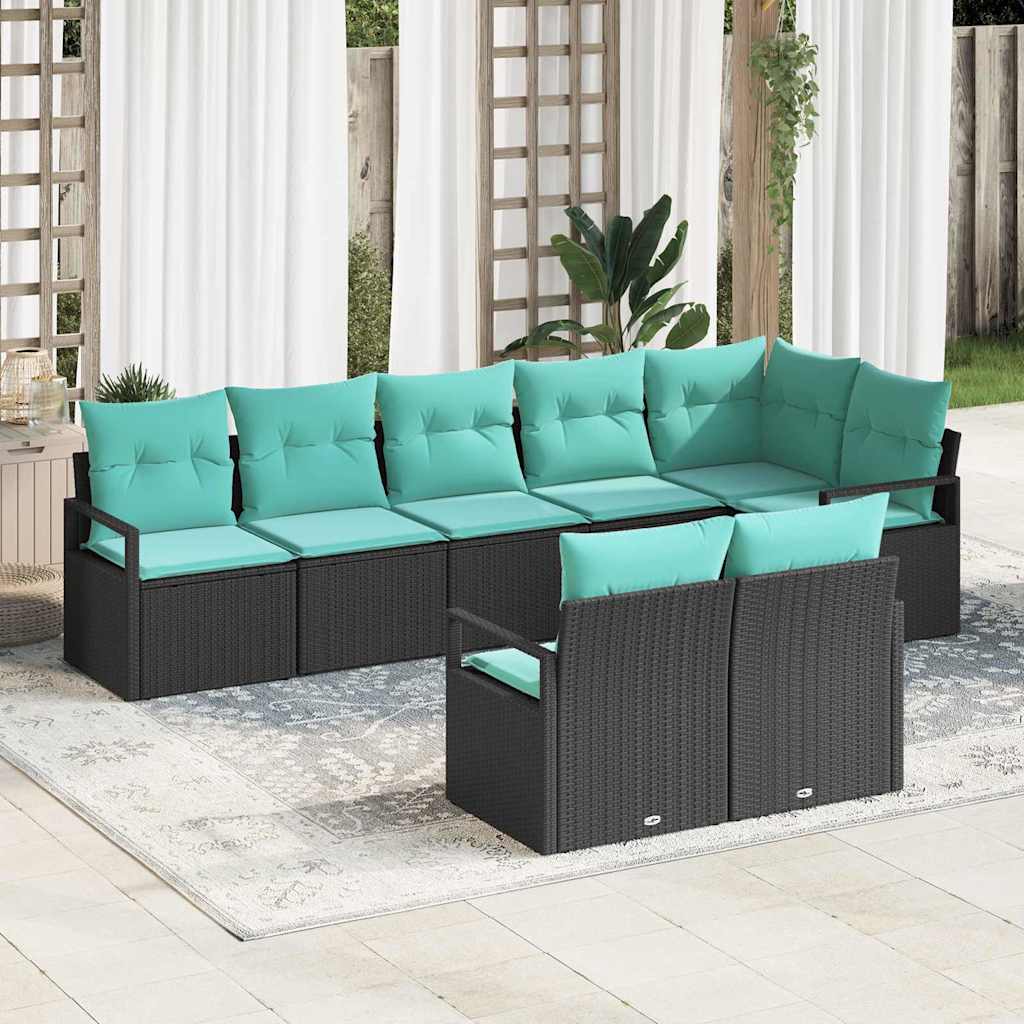 Bankstel 8 pcs Zwart poly rattan is nu te koop bij PeponiXL, paradijselijk wonen!