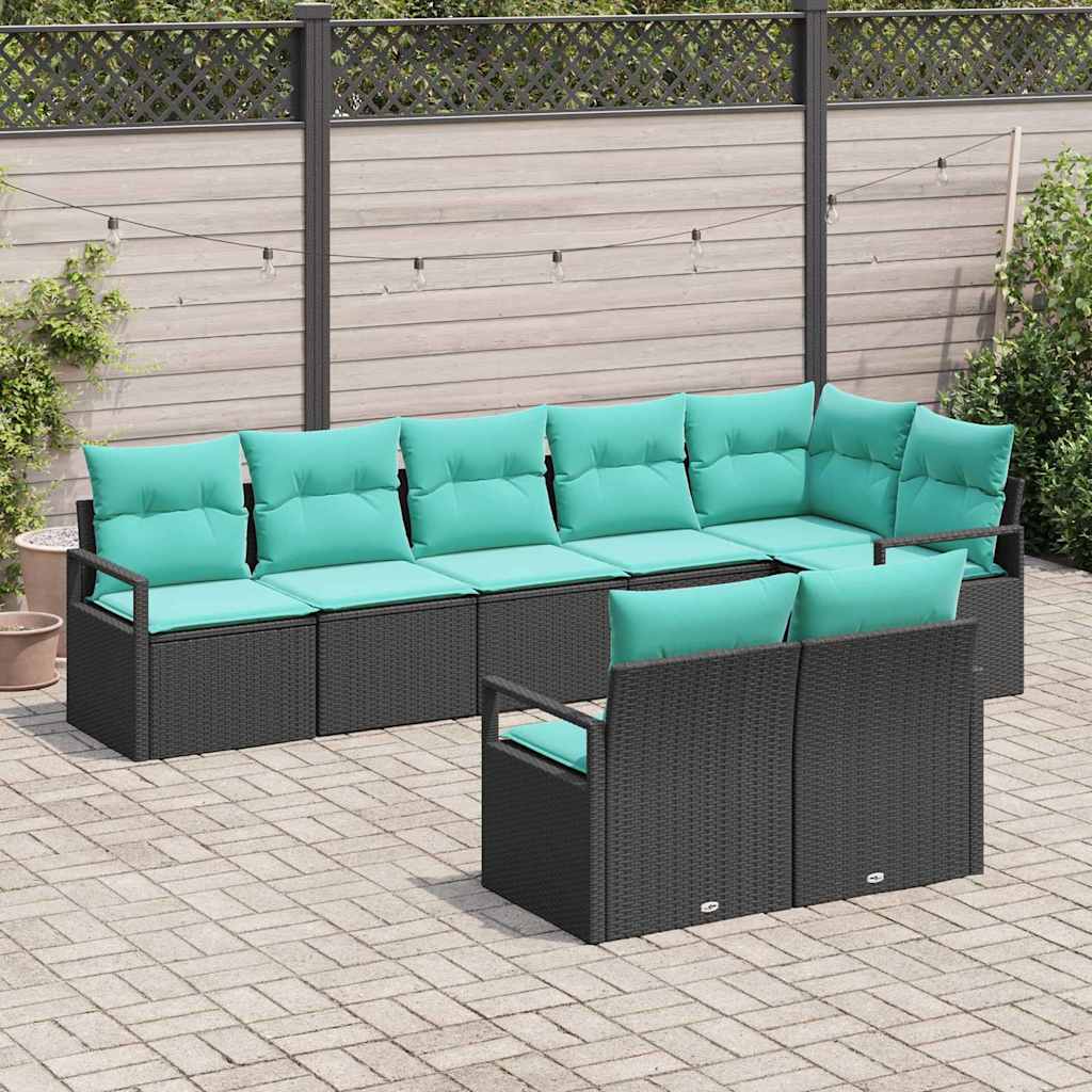 Bankstel 8 pcs Zwart poly rattan is nu te koop bij PeponiXL, paradijselijk wonen!