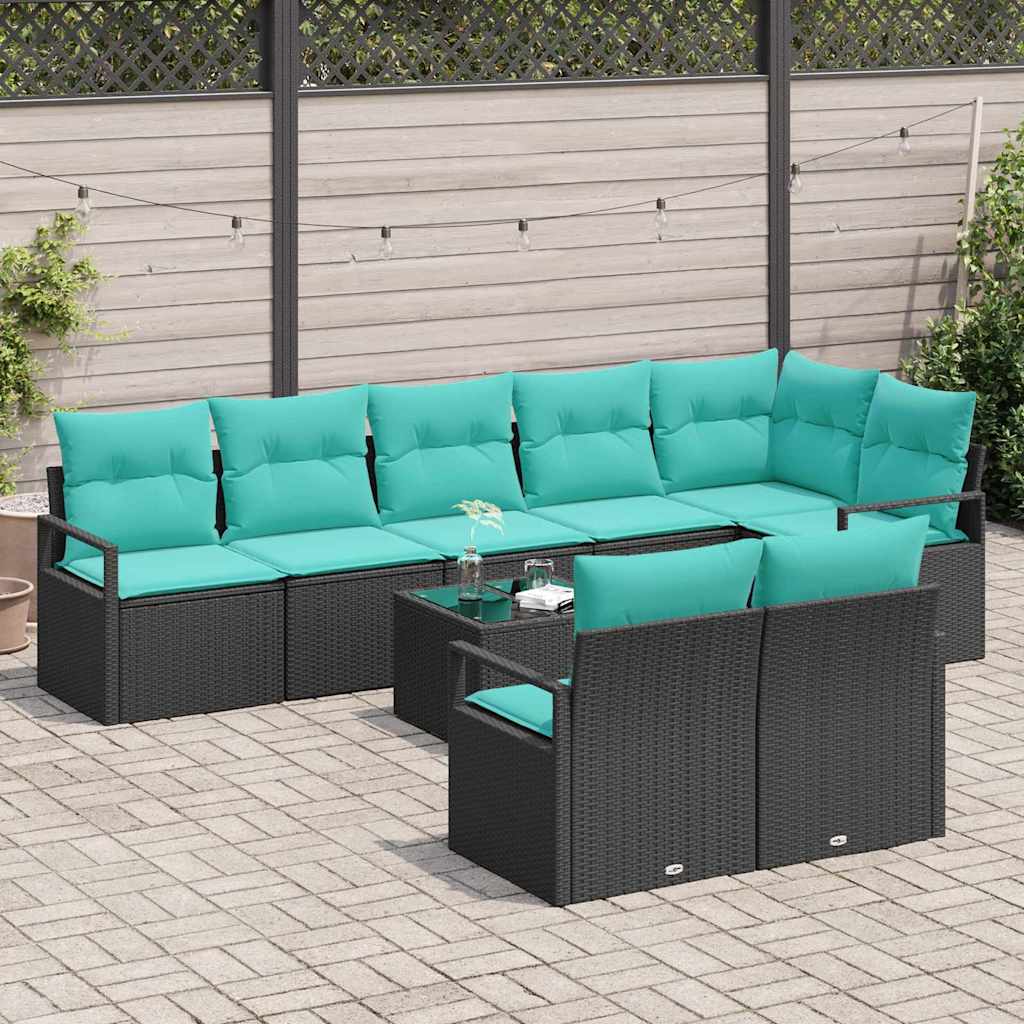 Bankstel 9 pcs Zwart poly rattan is nu te koop bij PeponiXL, paradijselijk wonen!