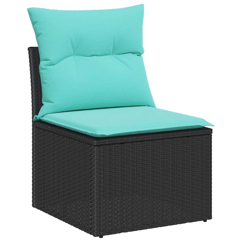 Bankstel 9 pcs Zwart poly rattan is nu te koop bij PeponiXL, paradijselijk wonen!