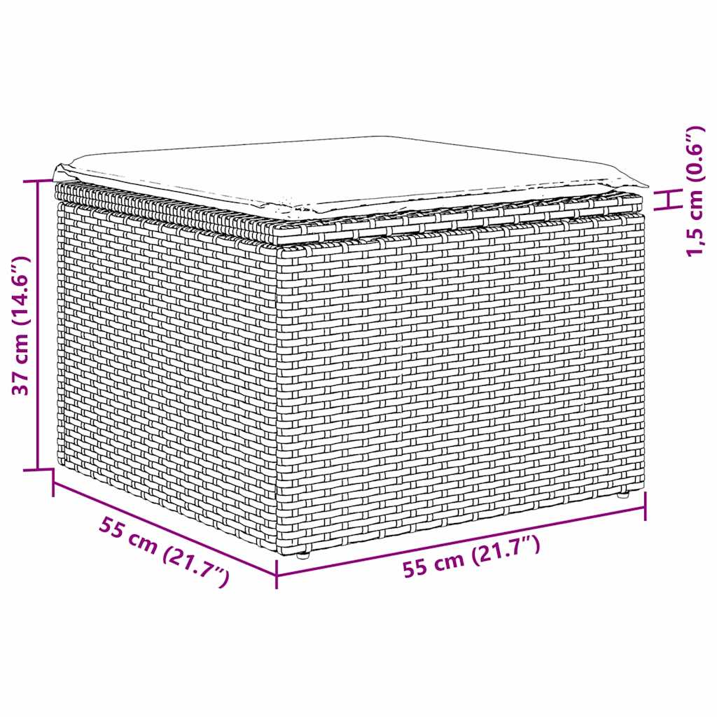 Bankstel 6 pcs Zwart poly rattan is nu te koop bij PeponiXL, paradijselijk wonen!