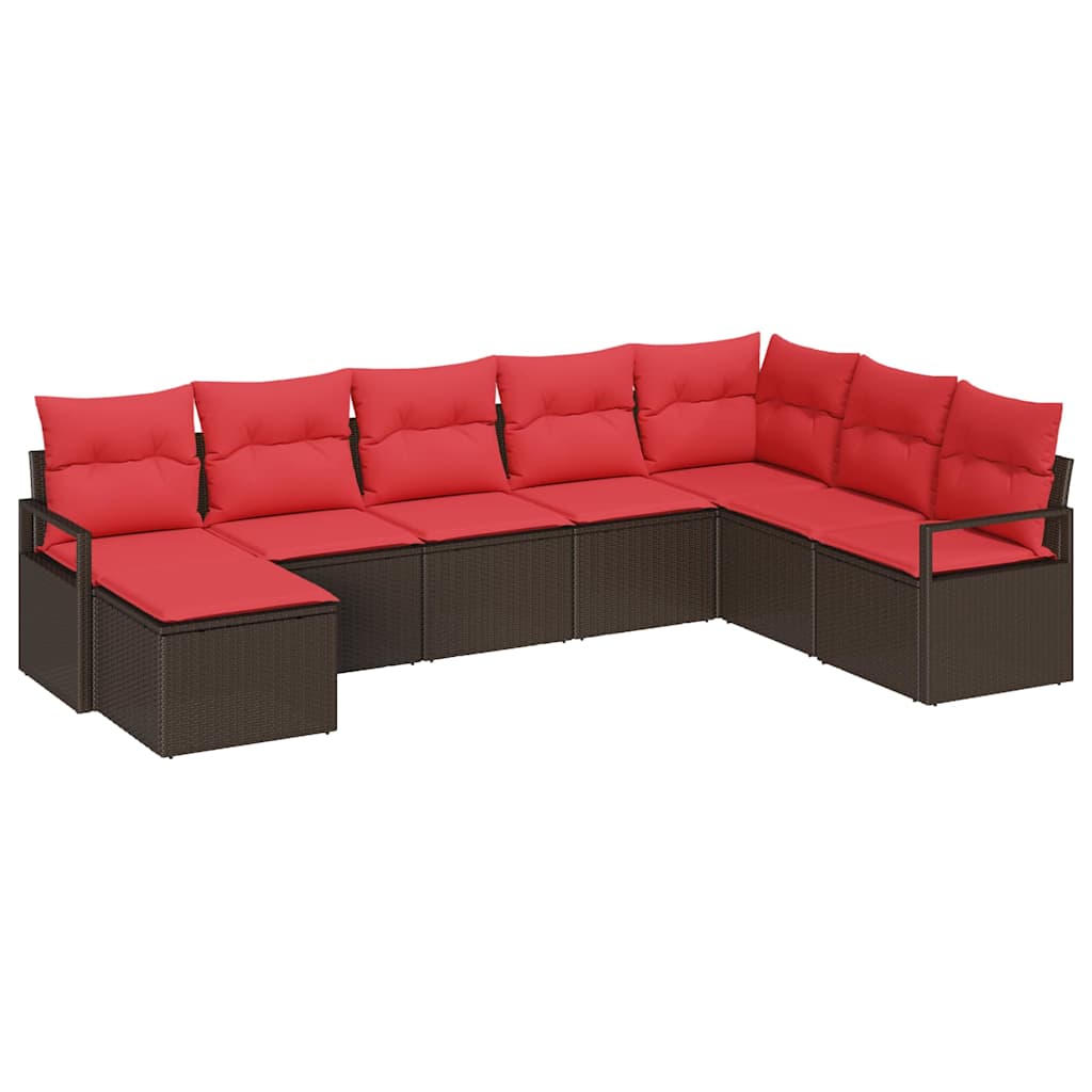 Bankstel met kussen 8 pcs Bruin poly rattan is nu te koop bij PeponiXL, paradijselijk wonen!