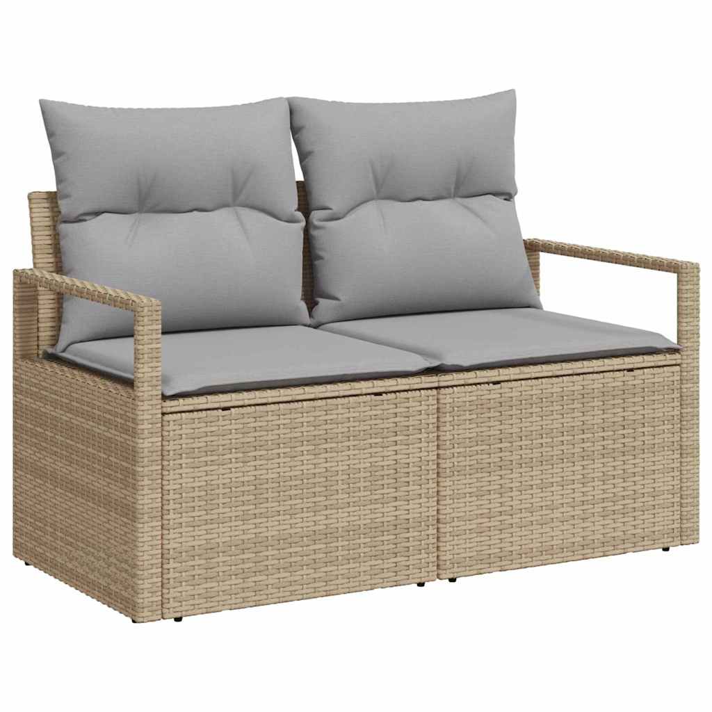 Bankstel met kussen 9 pcs Beige poly rattan is nu te koop bij PeponiXL, paradijselijk wonen!