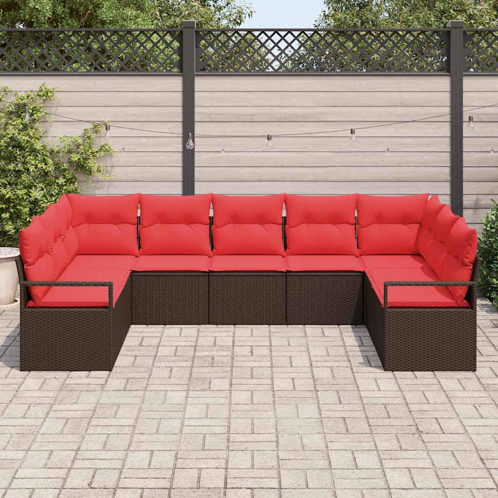 Bankstel met kussen 7 pcs Bruin poly rattan is nu te koop bij PeponiXL, paradijselijk wonen!