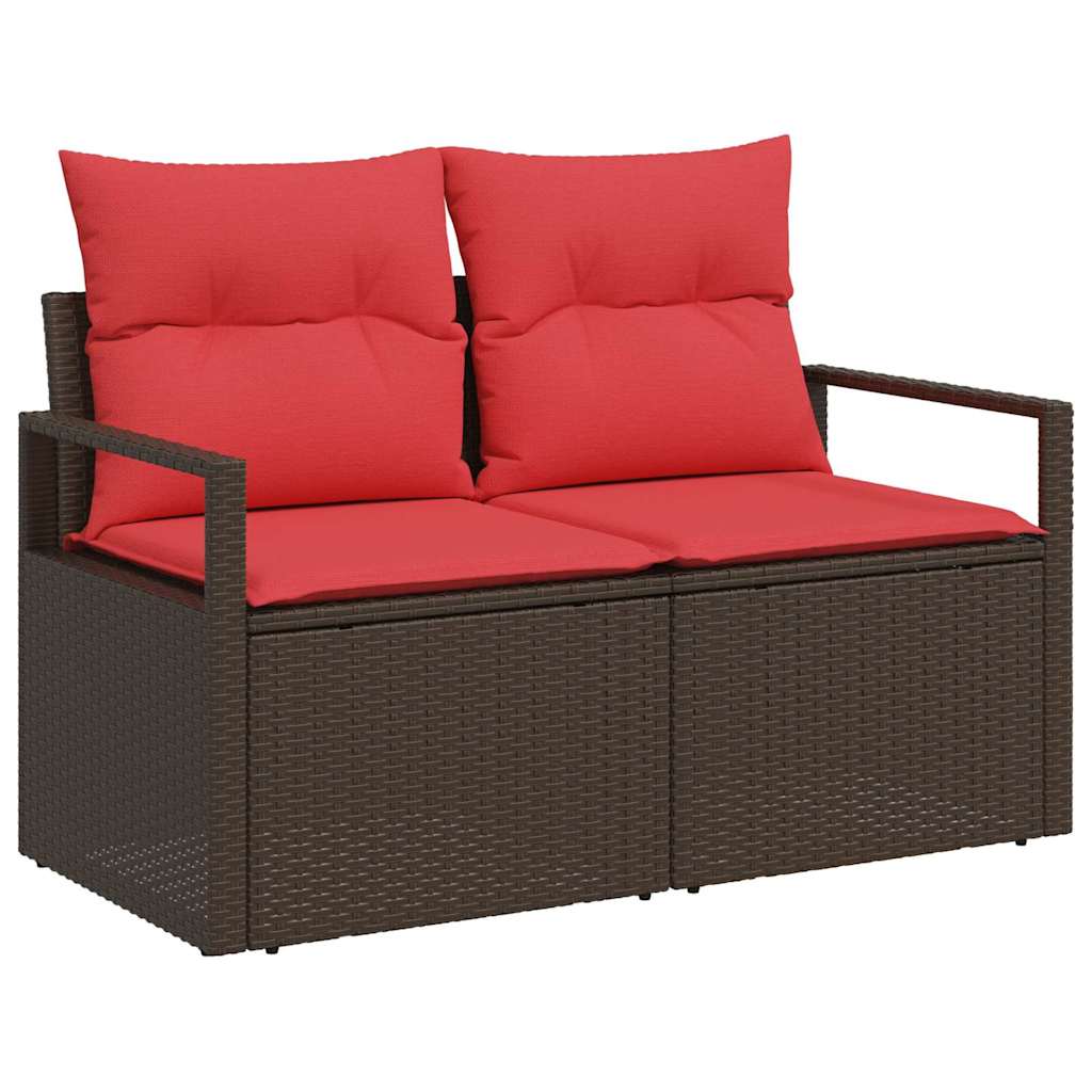 Bankstel met kussen 10 pcs Bruin poly rattan is nu te koop bij PeponiXL, paradijselijk wonen!