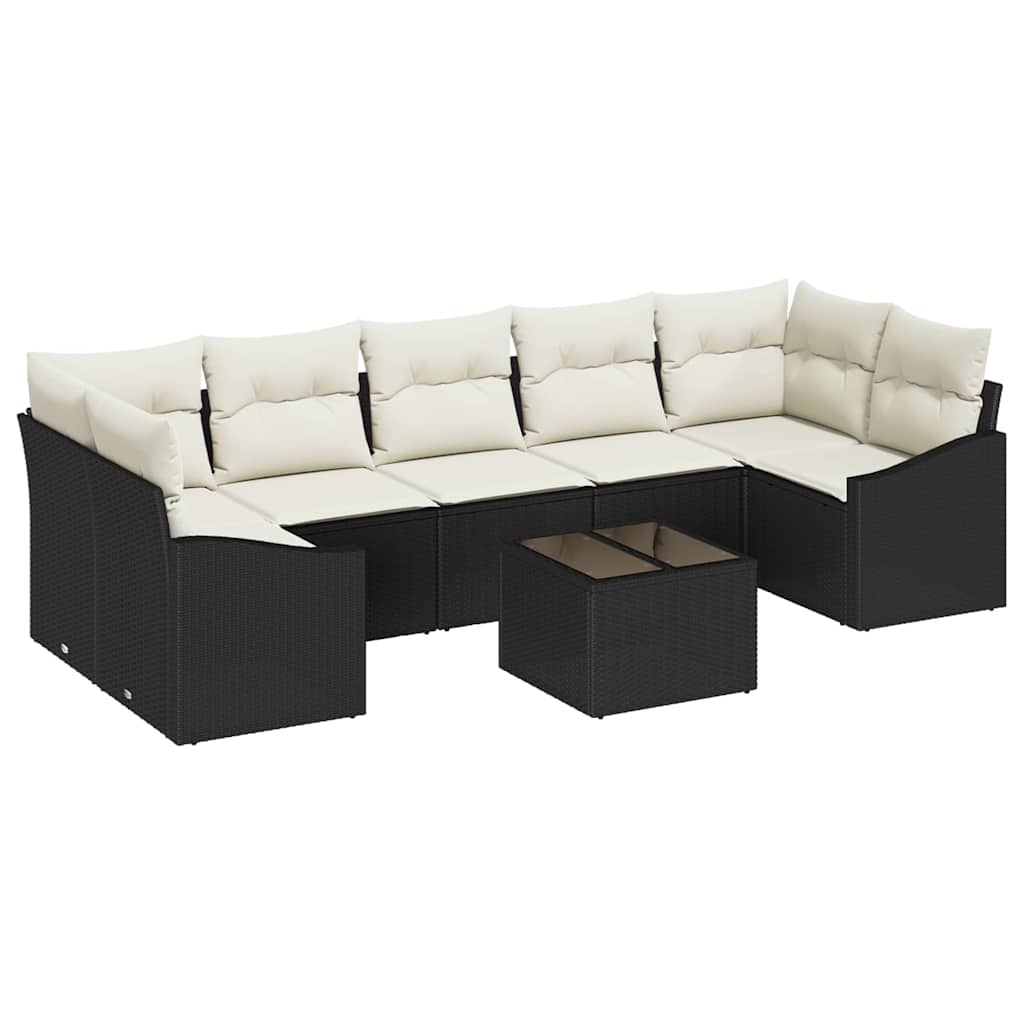 Bankstel met kussen Zwart en Crème 55 x 55 x 37 cm poly rattan is nu te koop bij PeponiXL, paradijselijk wonen!