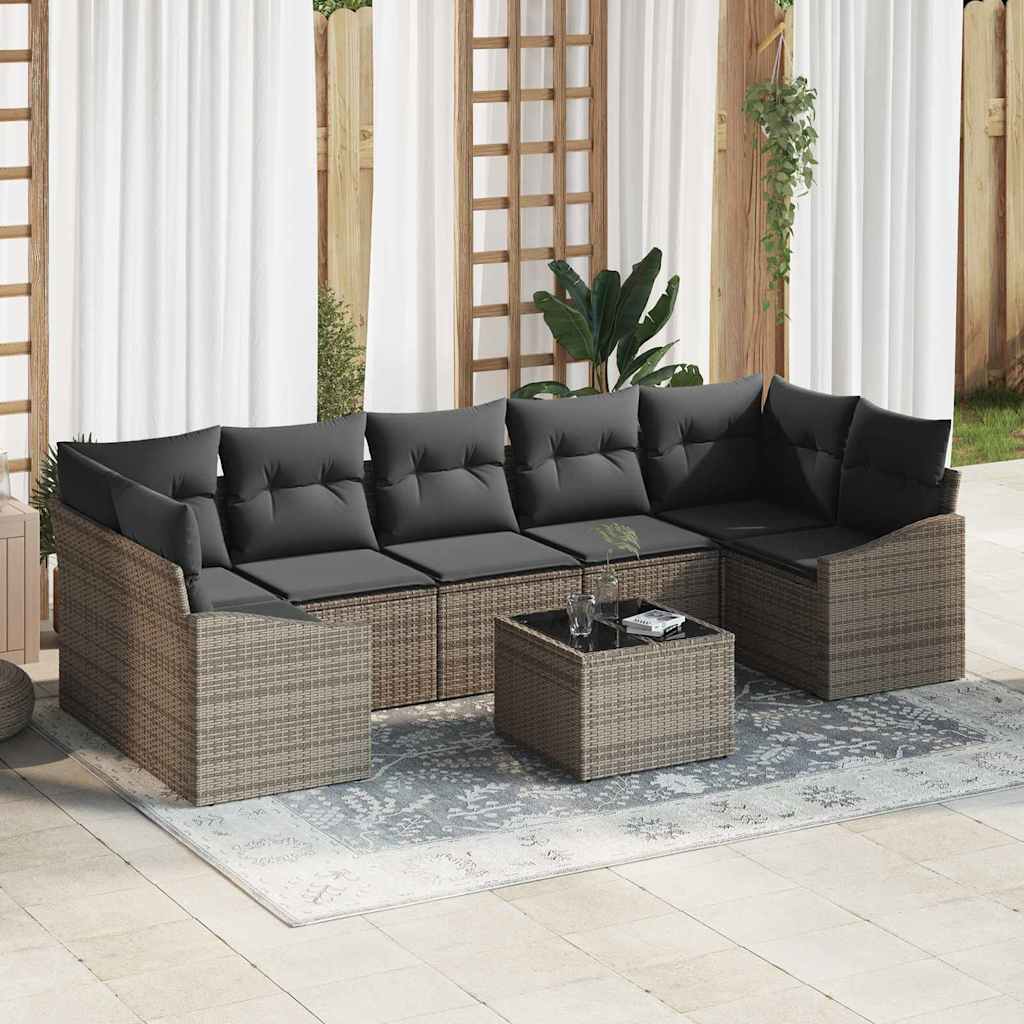 Bankstel met kussen Grijs 55 x 55 x 37 cm poly rattan is nu te koop bij PeponiXL, paradijselijk wonen!