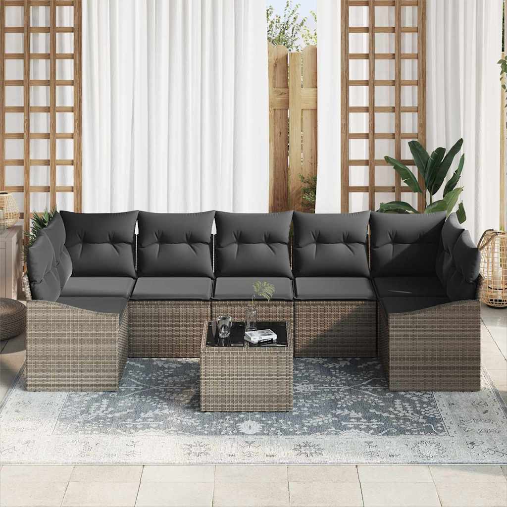 Bankstel met kussen Grijs 55 x 55 x 37 cm poly rattan is nu te koop bij PeponiXL, paradijselijk wonen!