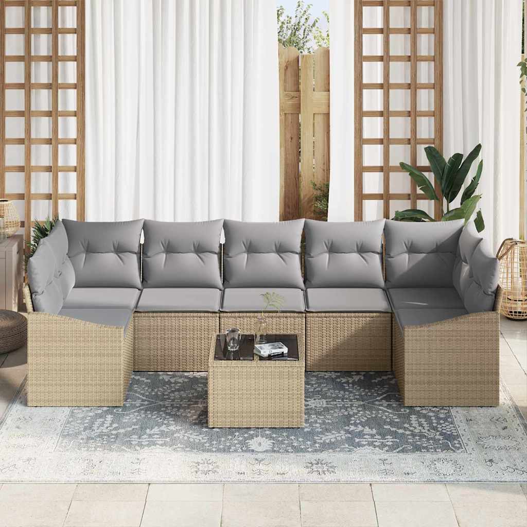 Bankstel Beige en Licht Grijs 55 x 55 x 37 cm poly rattan is nu te koop bij PeponiXL, paradijselijk wonen!