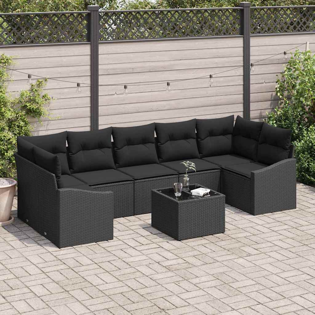 Bankstel met kussen Zwart 55 x 55 x 37 cm poly rattan is nu te koop bij PeponiXL, paradijselijk wonen!
