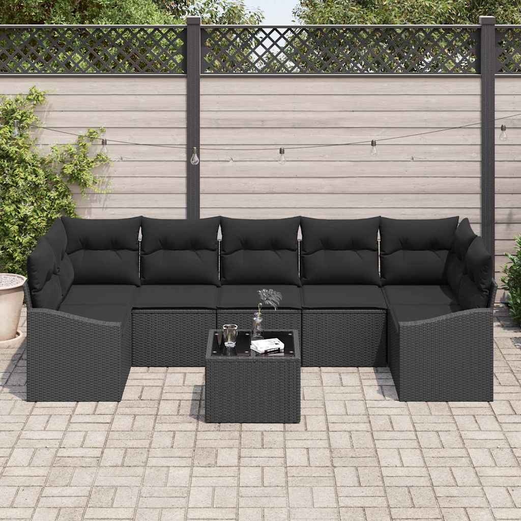 Bankstel met kussen Zwart 55 x 55 x 37 cm poly rattan is nu te koop bij PeponiXL, paradijselijk wonen!
