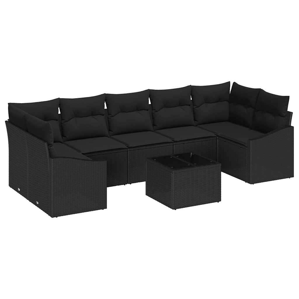 Bankstel met kussen Zwart 55 x 55 x 37 cm poly rattan is nu te koop bij PeponiXL, paradijselijk wonen!