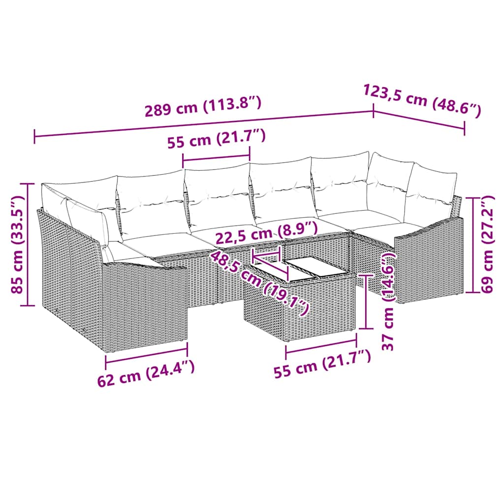 Bankstel met kussen Zwart 55 x 55 x 37 cm poly rattan is nu te koop bij PeponiXL, paradijselijk wonen!