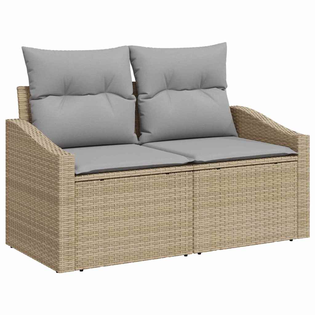 Bankstel met kussen 10 pcs Beige poly rattan is nu te koop bij PeponiXL, paradijselijk wonen!
