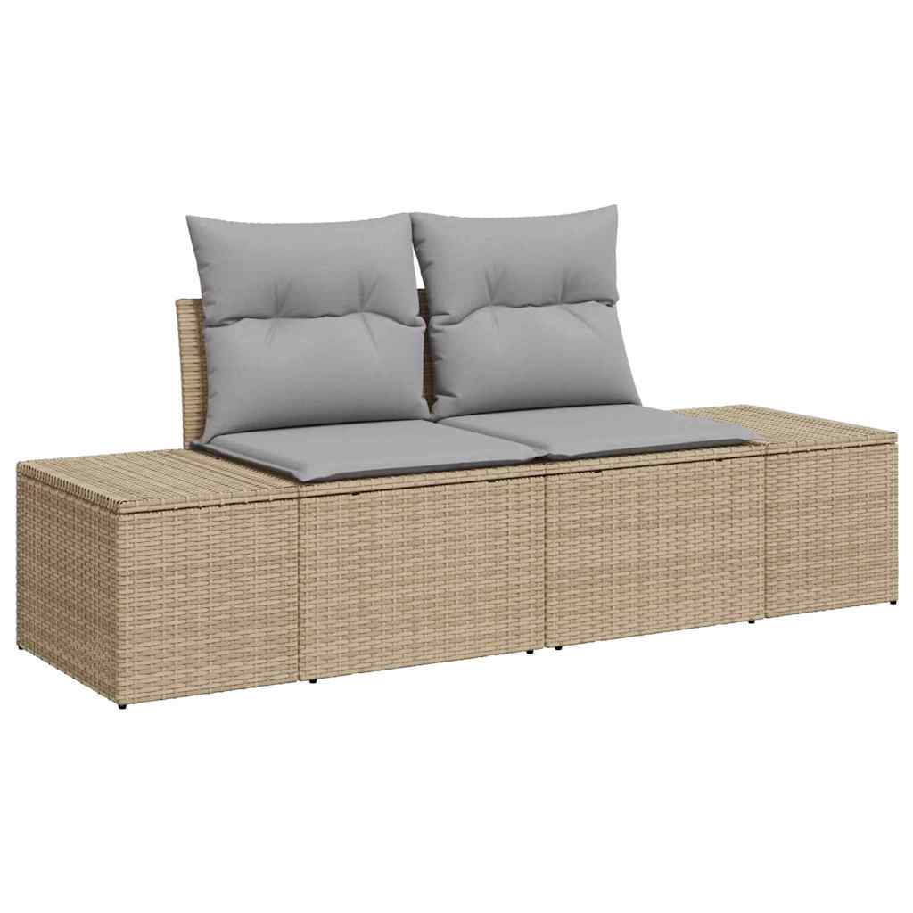 Bankstel met kussen 3 pcs Beige poly rattan is nu te koop bij PeponiXL, paradijselijk wonen!