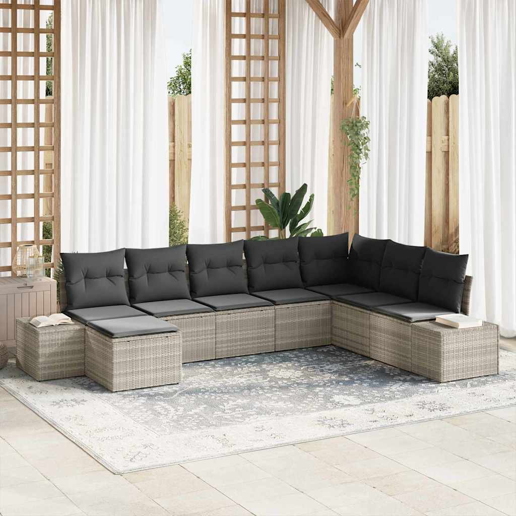 Tuin Sofa Set met kussen 8 pcs poly rattan is nu te koop bij PeponiXL, paradijselijk wonen!