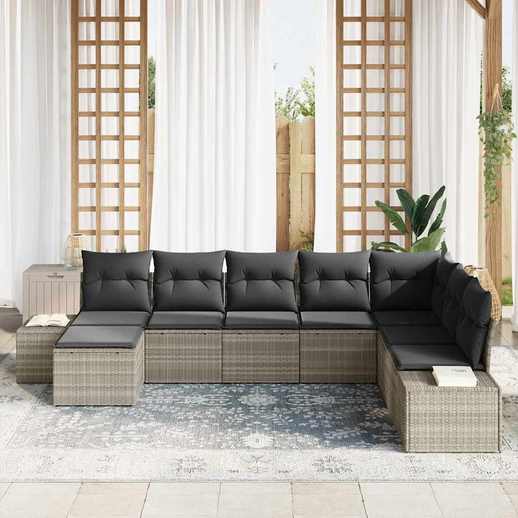 Tuin Sofa Set met kussen 8 pcs poly rattan is nu te koop bij PeponiXL, paradijselijk wonen!