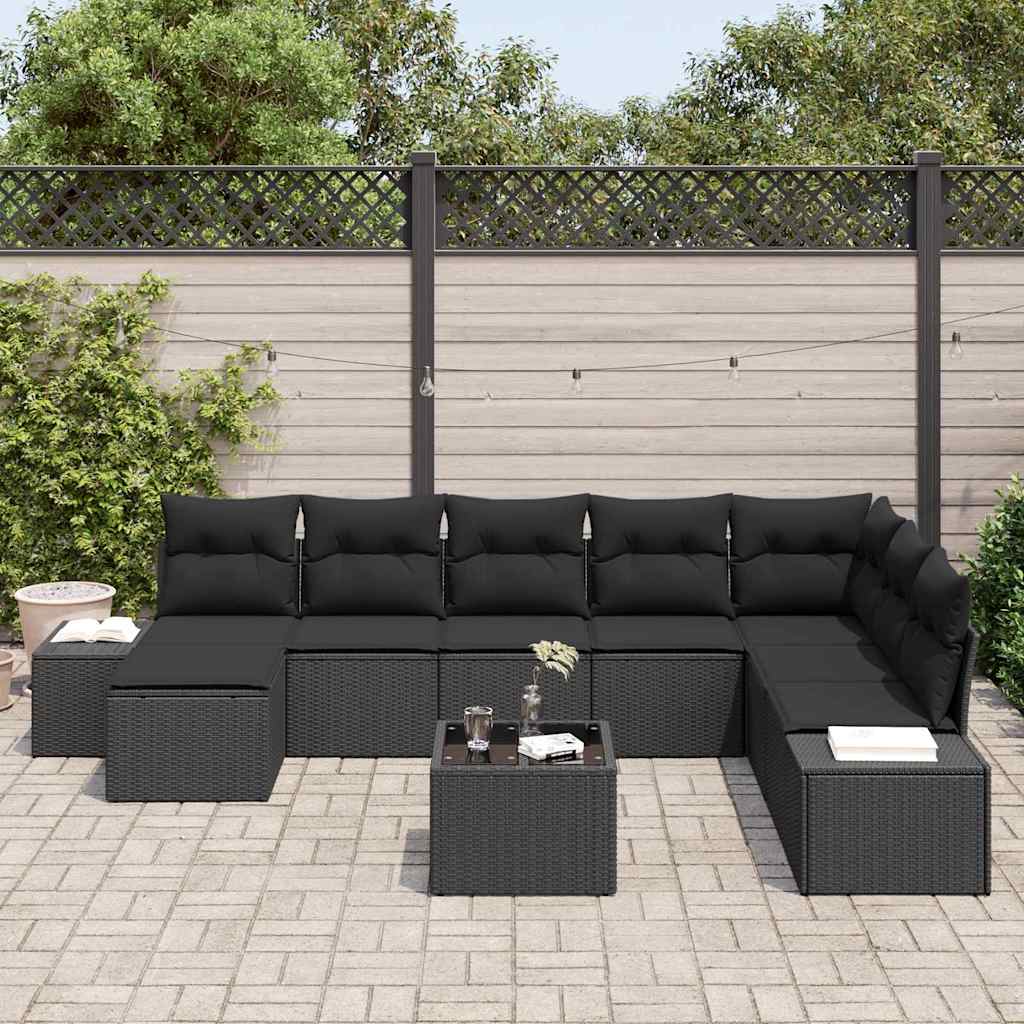 Tuin Sofa Set met kussen 9 pcs poly rattan is nu te koop bij PeponiXL, paradijselijk wonen!