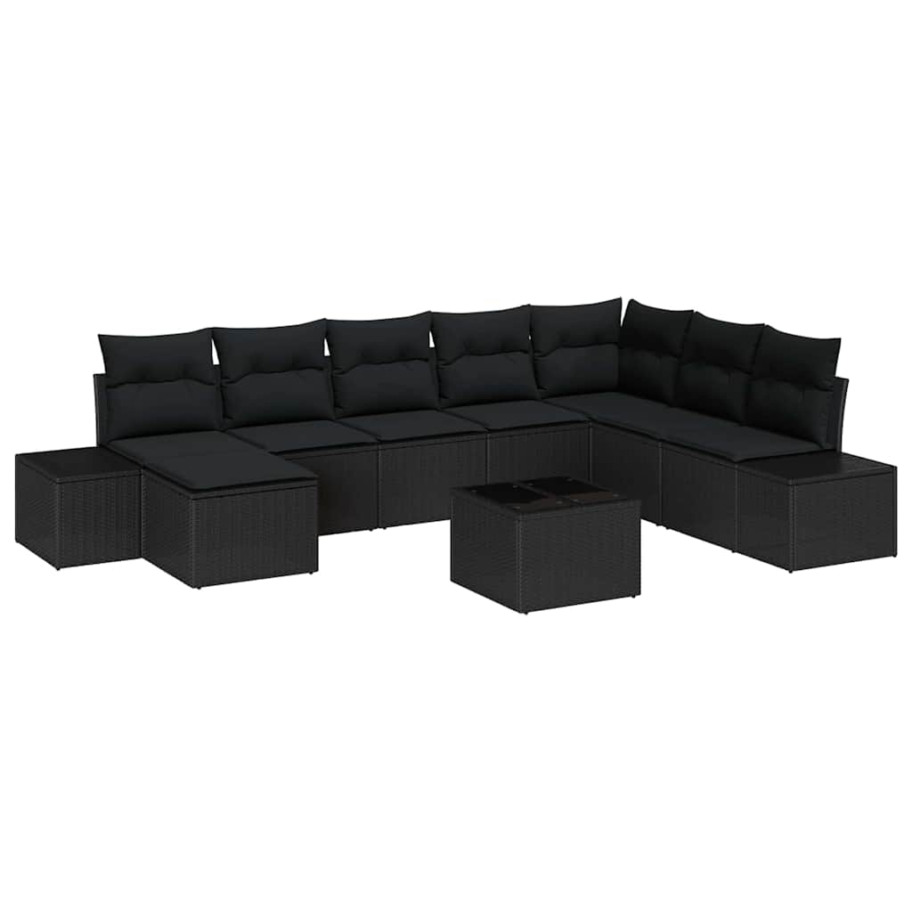 Tuin Sofa Set met kussen 9 pcs poly rattan is nu te koop bij PeponiXL, paradijselijk wonen!