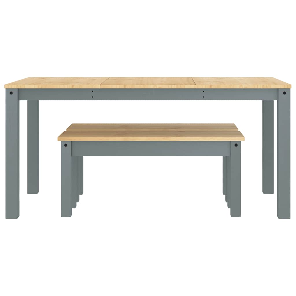 3-delige Eetset Panama massief grenenhout grijs is nu te koop bij PeponiXL, paradijselijk wonen!