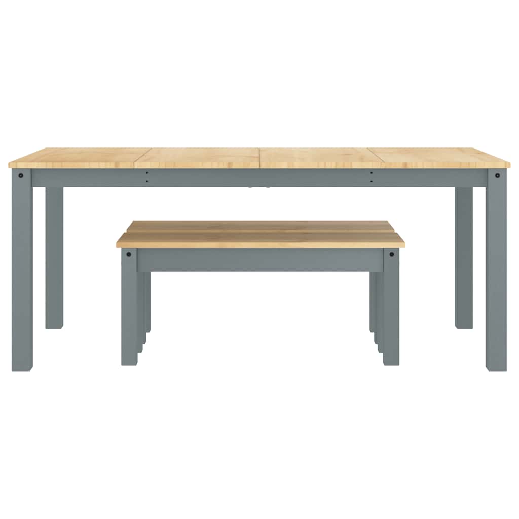 3-delige Eetset Panama massief grenenhout grijs is nu te koop bij PeponiXL, paradijselijk wonen!