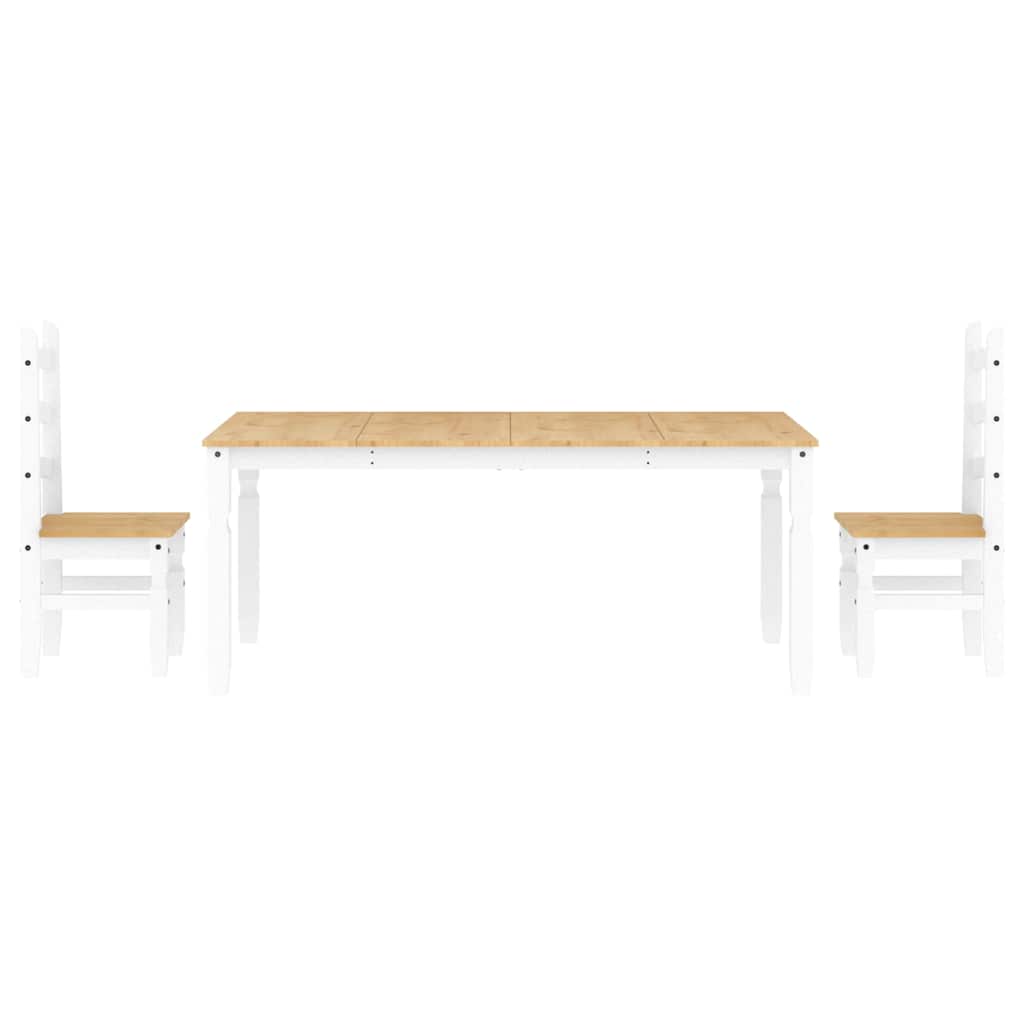 3-delige Eethoek Panama massief grenenhout wit is nu te koop bij PeponiXL, paradijselijk wonen!