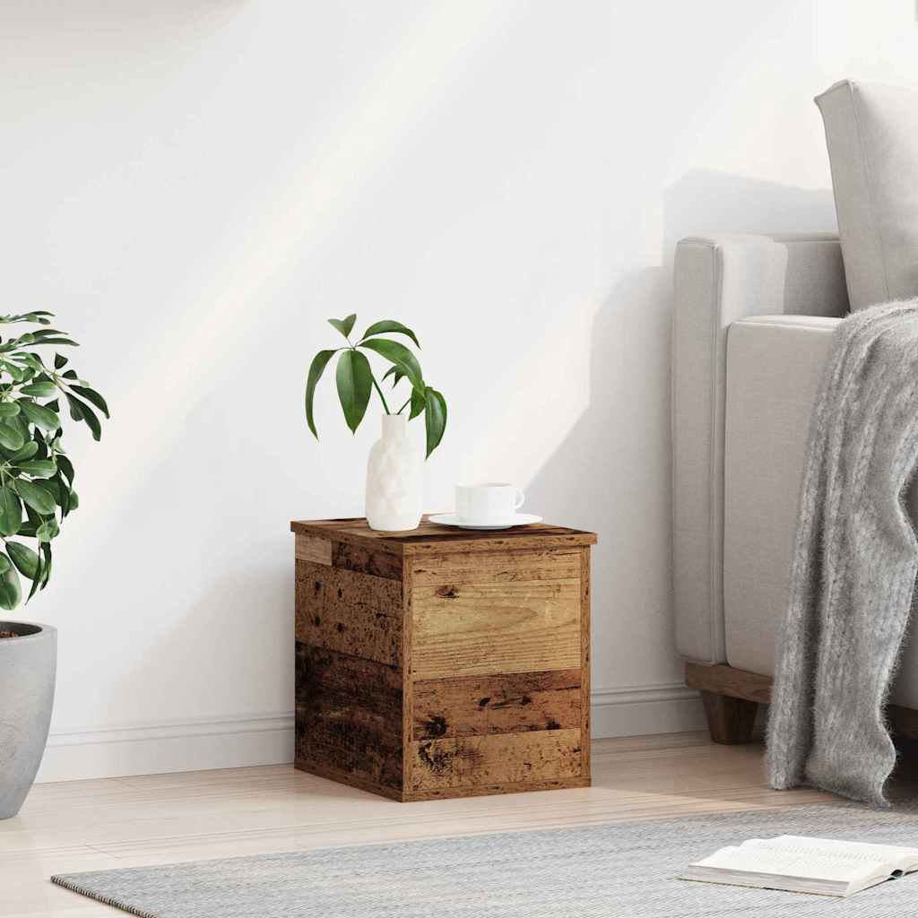 Opslagdoos met opslag Oud Hout 30 x 35 x 35 cm Bewerkt hout is nu te koop bij PeponiXL, paradijselijk wonen!