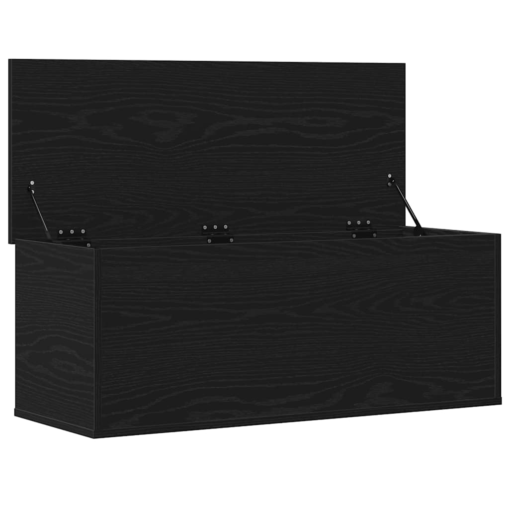 Opslagdoos met opslag Zwart Eiken 90 x 35 x 35 cm Bewerkt hout is nu te koop bij PeponiXL, paradijselijk wonen!