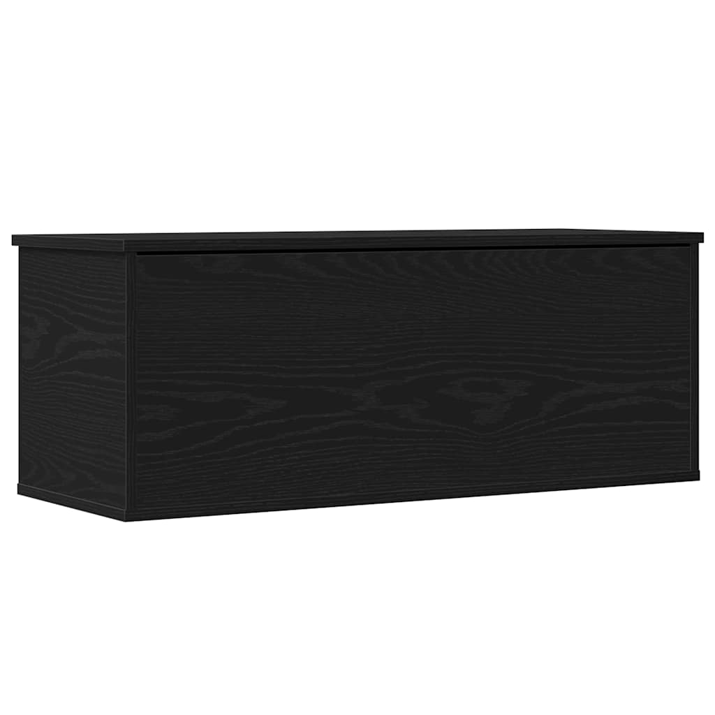 Opslagdoos met opslag Zwart Eiken 90 x 35 x 35 cm Bewerkt hout is nu te koop bij PeponiXL, paradijselijk wonen!
