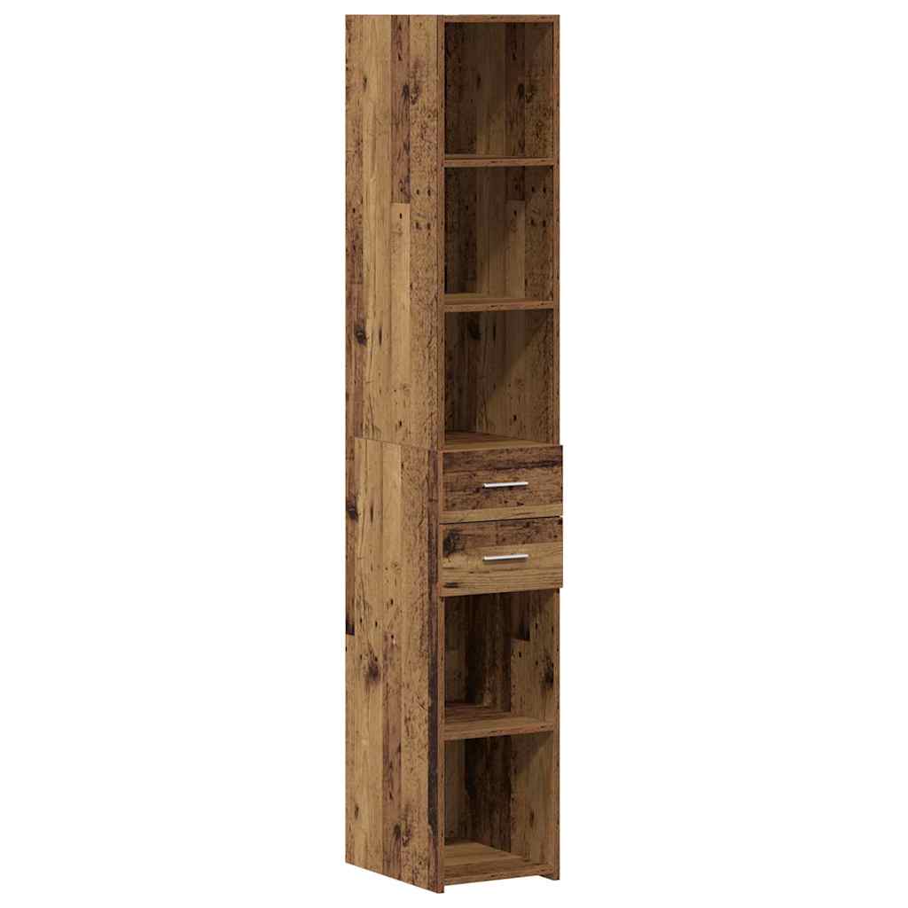 Boekenkast met lade Oudhout 30 x 42.4 x 185.2 cm is nu te koop bij PeponiXL, paradijselijk wonen!