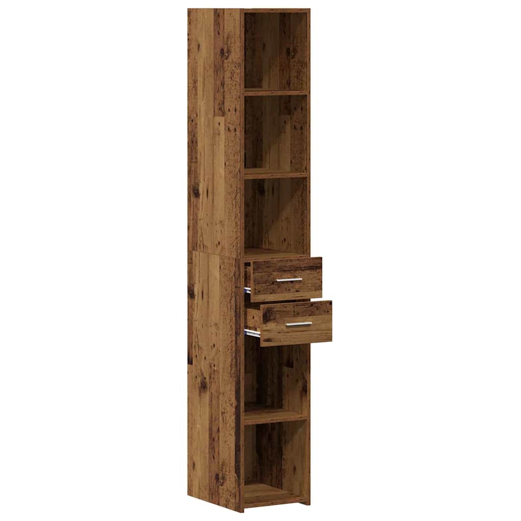 Boekenkast met lade Oudhout 30 x 42.4 x 185.2 cm is nu te koop bij PeponiXL, paradijselijk wonen!