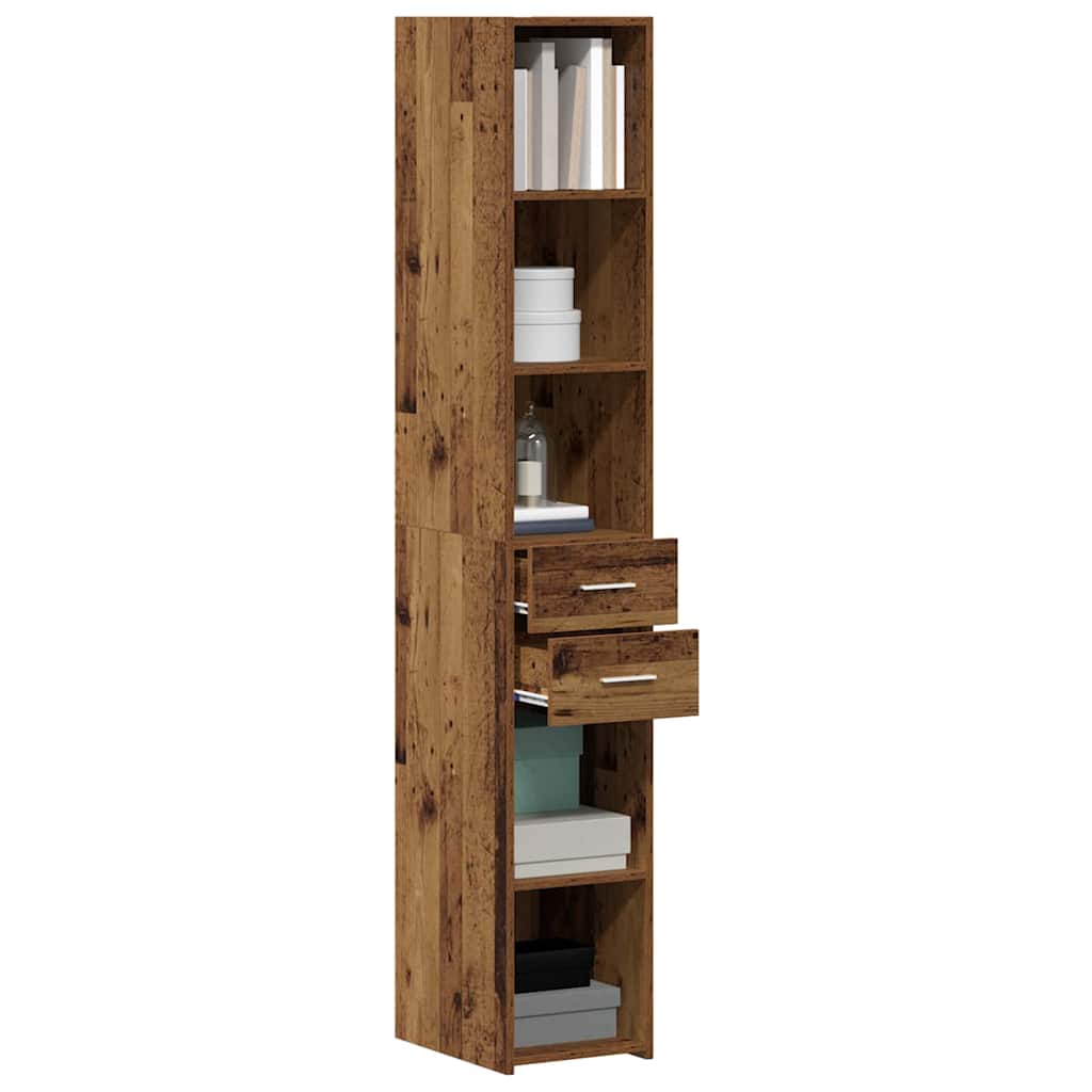 Boekenkast met lade Oudhout 30 x 42.4 x 185.2 cm is nu te koop bij PeponiXL, paradijselijk wonen!