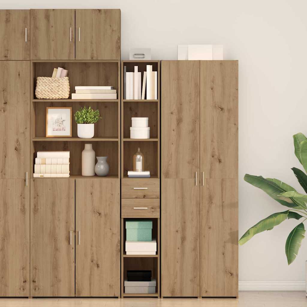 Boekenkast met lade Artisan Eiken 30 x 42.4 x 185.2 cm is nu te koop bij PeponiXL, paradijselijk wonen!