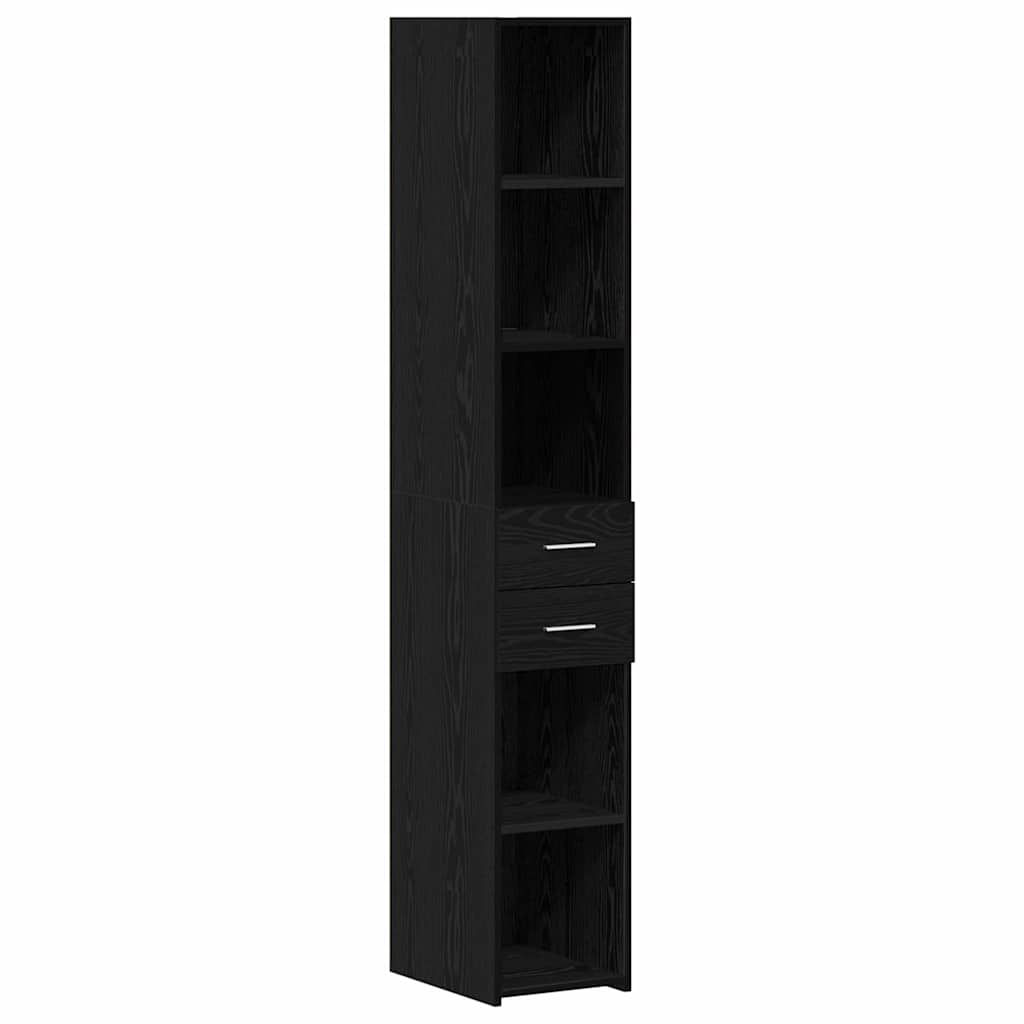 Boekenkast met lade Zwart Eiken 30 x 42.4 x 185.2 cm is nu te koop bij PeponiXL, paradijselijk wonen!