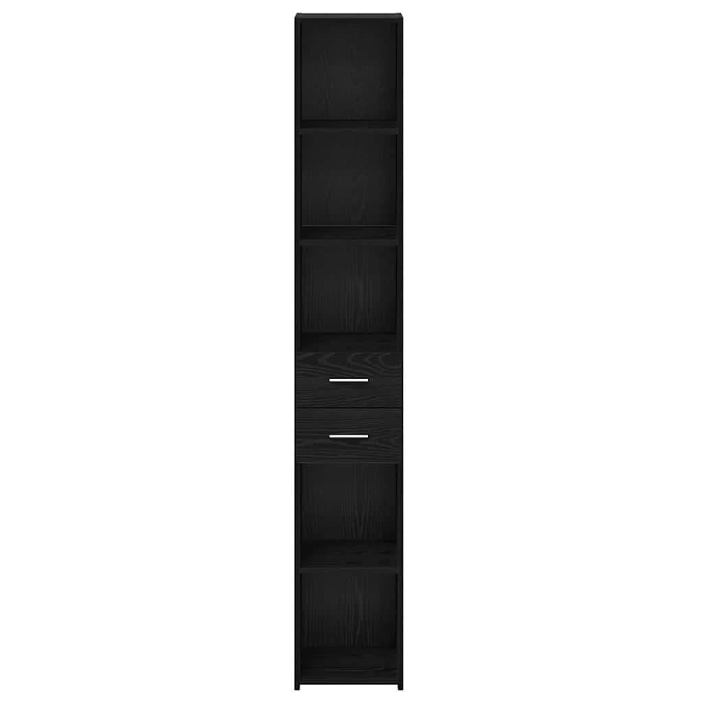 Boekenkast met lade Zwart Eiken 30 x 42.4 x 185.2 cm is nu te koop bij PeponiXL, paradijselijk wonen!