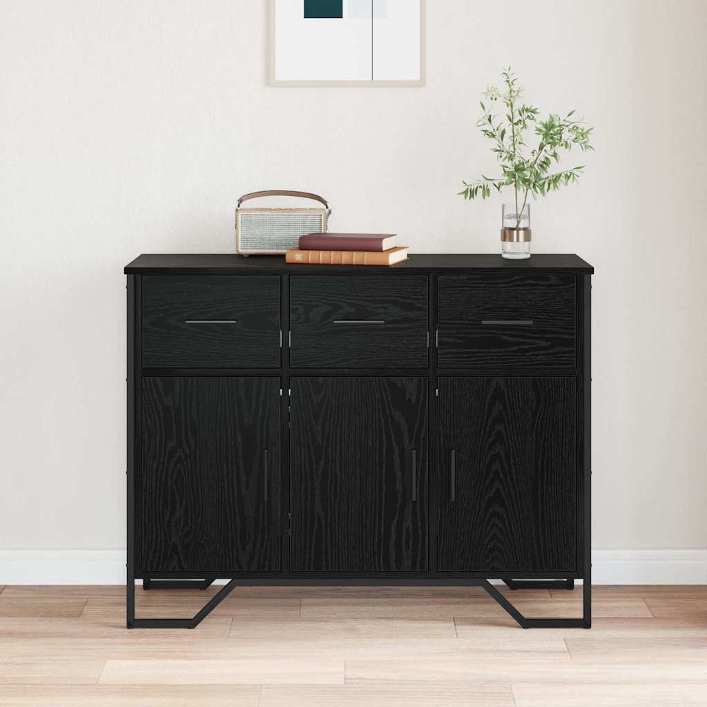 Dressoir met lade Zwart Eiken 97 x 32,5 x 74,5 cm is nu te koop bij PeponiXL, paradijselijk wonen!