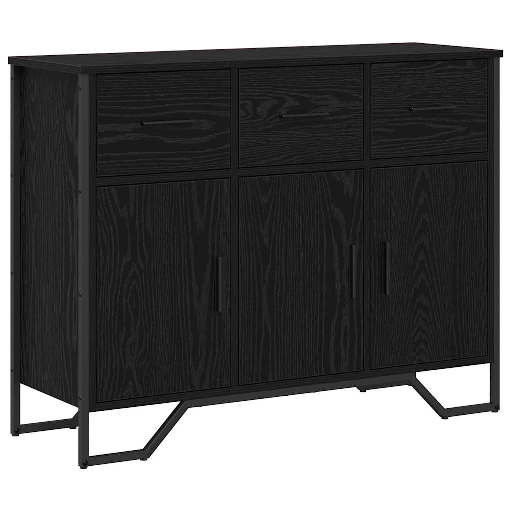 Dressoir met lade Zwart Eiken 97 x 32,5 x 74,5 cm is nu te koop bij PeponiXL, paradijselijk wonen!