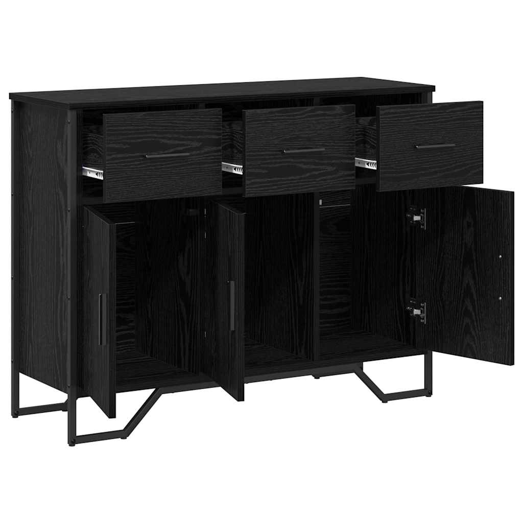 Dressoir met lade Zwart Eiken 97 x 32,5 x 74,5 cm is nu te koop bij PeponiXL, paradijselijk wonen!