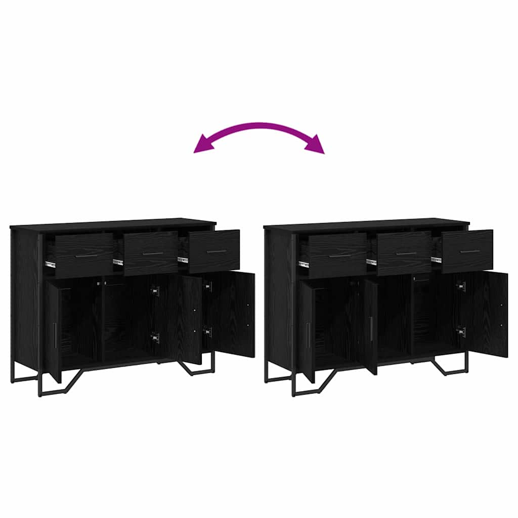 Dressoir met lade Zwart Eiken 97 x 32,5 x 74,5 cm is nu te koop bij PeponiXL, paradijselijk wonen!