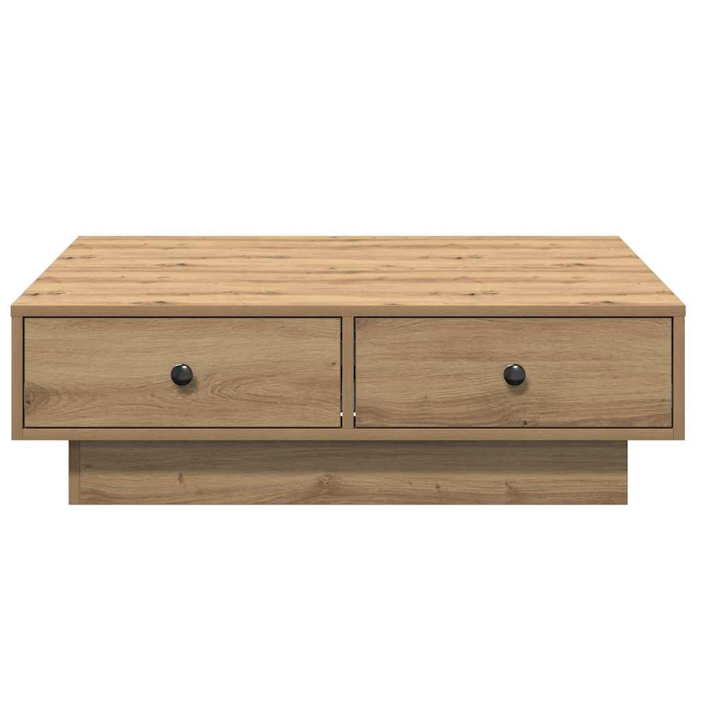 Salontafel Artisan Eiken 90 x 90 x 28 cm Bewerkt hout is nu te koop bij PeponiXL, paradijselijk wonen!