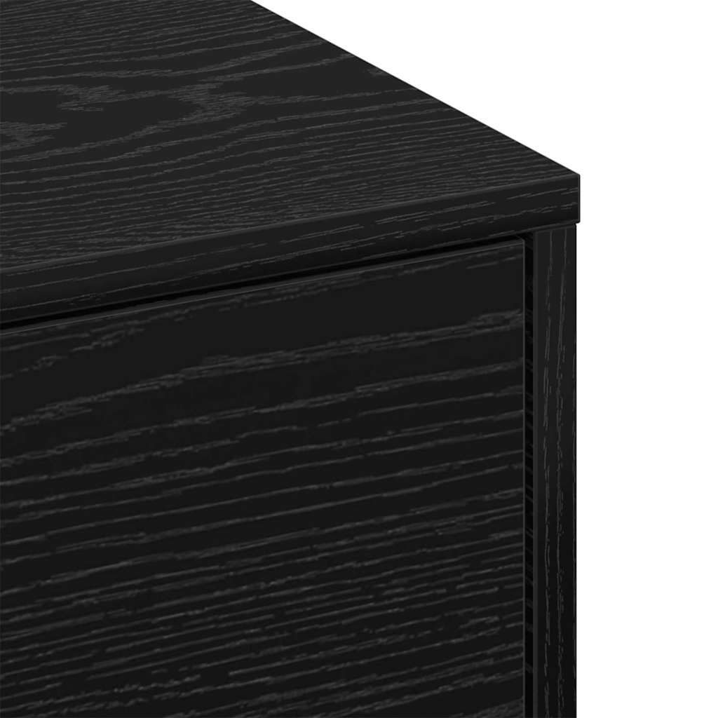 Salontafel Zwart Eiken 90 x 90 x 28 cm Bewerkt hout is nu te koop bij PeponiXL, paradijselijk wonen!
