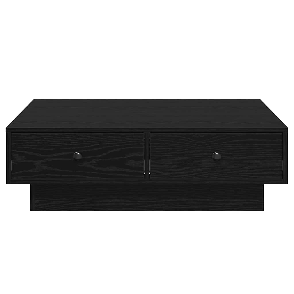 Salontafel Zwart Eiken 90 x 90 x 28 cm Bewerkt hout is nu te koop bij PeponiXL, paradijselijk wonen!