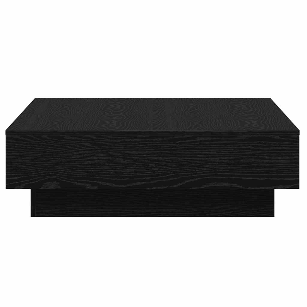 Salontafel Zwart Eiken 90 x 90 x 28 cm Bewerkt hout is nu te koop bij PeponiXL, paradijselijk wonen!