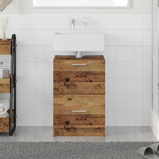 Badkamer Kast met lade Oud Hout 40 x 37 x 59 cm Bewerkt hout is nu te koop bij PeponiXL, paradijselijk wonen!