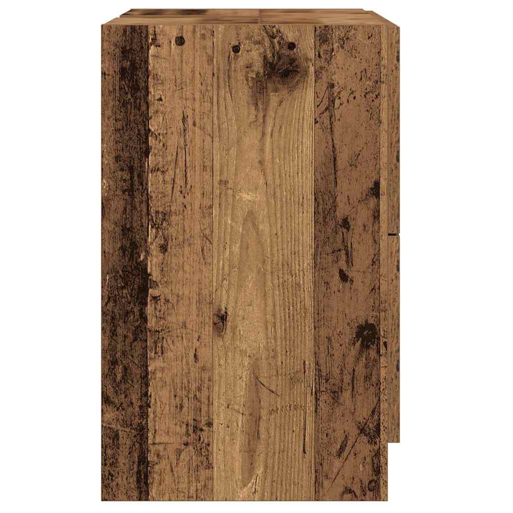 Badkamer Kast met lade Oud Hout 59 x 37 x 59 cm Bewerkt hout is nu te koop bij PeponiXL, paradijselijk wonen!