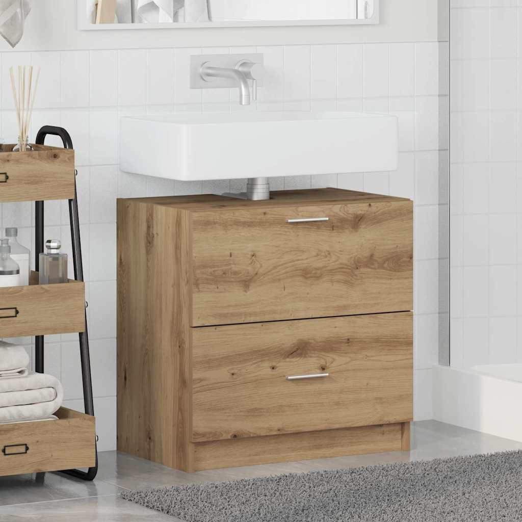Badkamer Kast Artisan Eiken 59 x 37 x 59 cm Bewerkt hout is nu te koop bij PeponiXL, paradijselijk wonen!