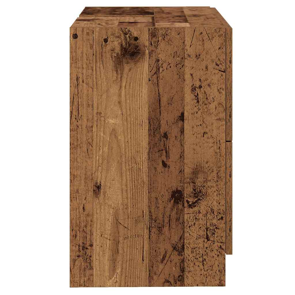 Badkamer Kast met lade Oud Hout 78 x 37 x 59 cm Bewerkt hout is nu te koop bij PeponiXL, paradijselijk wonen!